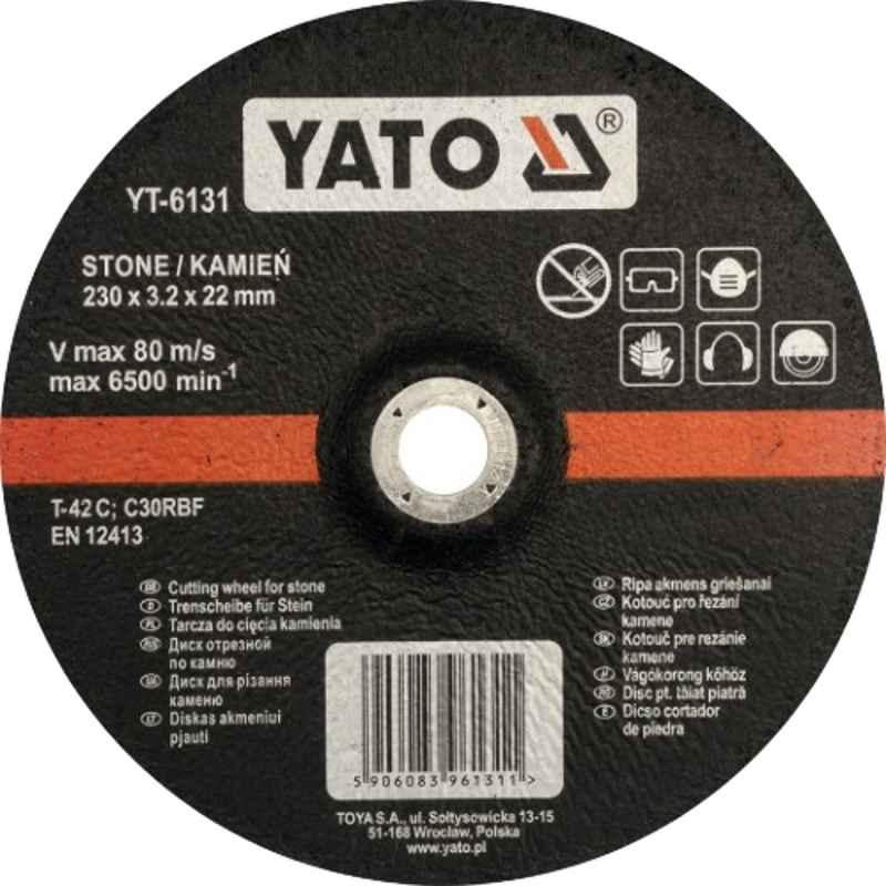 Yato 230x22x3.2mm Depressed Center Stone Cutting Disc, YT-6131