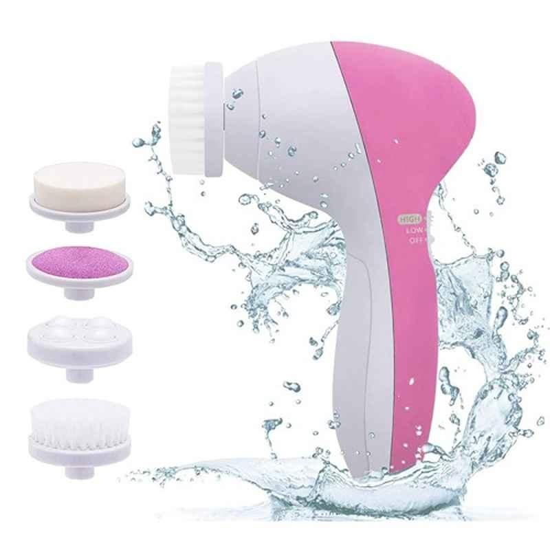 Zuru Bunch Abs Plastic Pink 5 In 1 Portable Electric Facial Cleaner Massager, 140