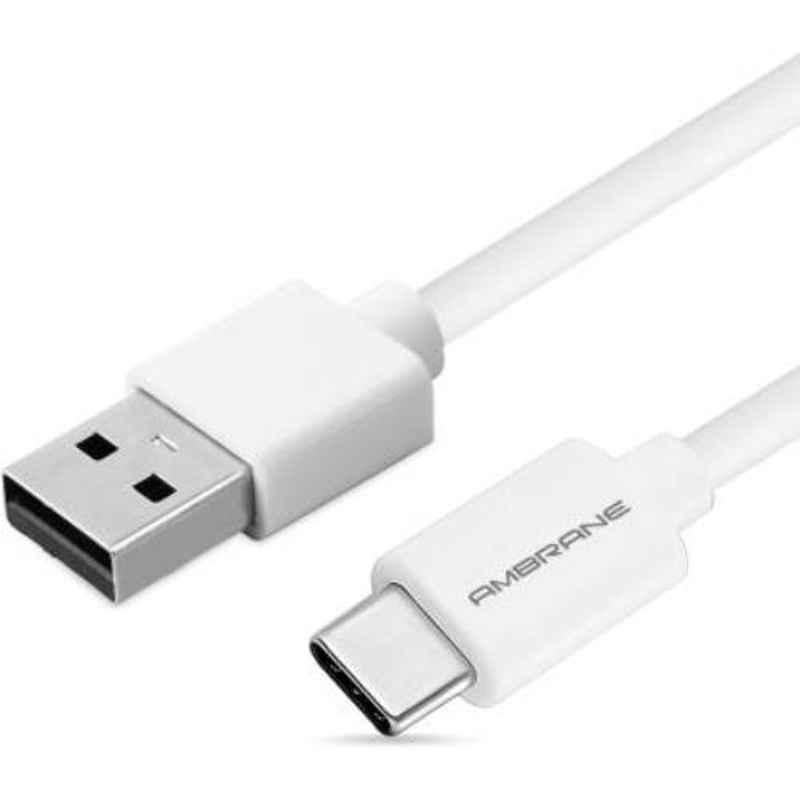 Ambrane 1m White USB Type C Cable, ACT-1