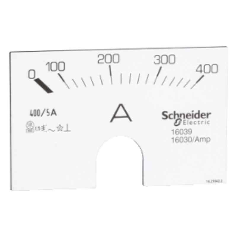 Schneider 0-400A Analog Ammeter Scale, 16039