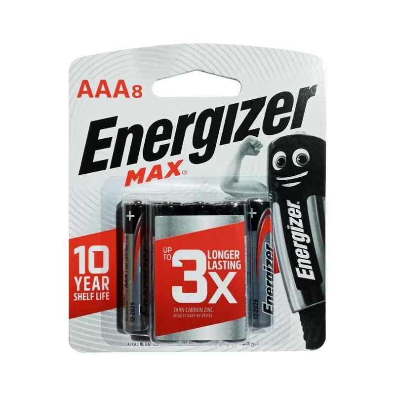 Energizer Max 1.5V AAA Alkaline Battery, AE92BP8 (Pack of 8)