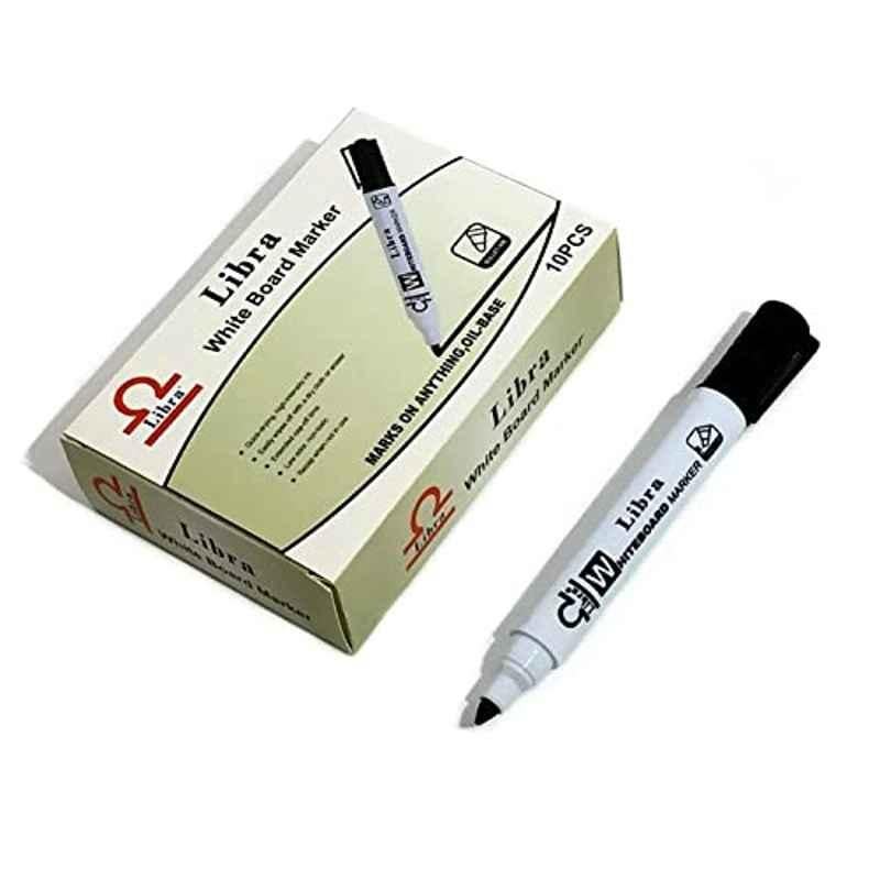 Libra 10Pcs 132mm Black Non-toxic Oil Base Whiteboard Marker Set, OS-ST007-5