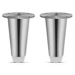 Plantex Heavy Duty Round 4 inch e Spare Sofa Legs/Sofa Bushes for Hight/Legs for Furniture Set of 2 Pcs, Chrome