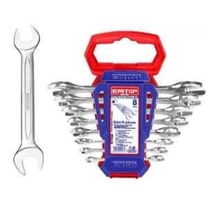 EMTOP 8 Pcs 6-22mm Chrome Vanadium Steel Double Open End Spanners Set, EDES10801