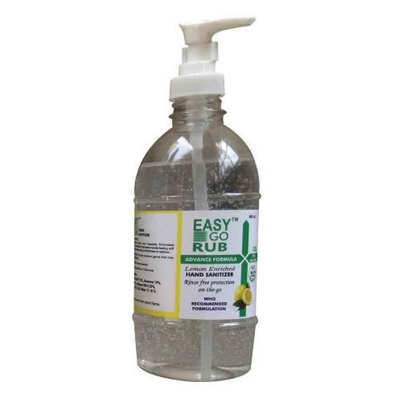Easy Go Rub 500ml 70% Ethyl Alcohol Gel Based Hand Sanitizer with Dispenser Pump