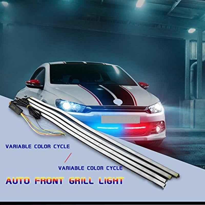 AllExtreme EXRGBNL 4X 4 Pcs 60cm 12V RGB Flashing Dynamic Streamer Turn Signal Warning Emergency Strip Light Set