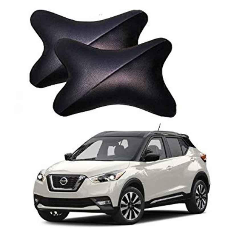 Kozdiko 2 Pcs Grey & Black Car Neck Rest Pillow Cushion Set for Jaguar Xj