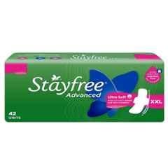 Stayfree 42 Pcs Advanced White Cotton Disposable Ultra Soft Sanitary Pad Packet, Size: XXL