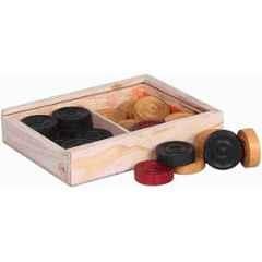 QUIT-X 3.18cm Wooden Long Lasting Carrom Game Coins with Striker (Pack of 25)