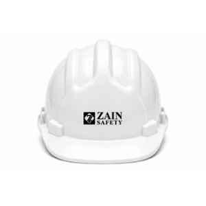 Zain Safety Shield Lite-1000P HDPE White 4 Point Plastic Suspension Pin Lock Safety Helmet with Slip Fit Adjustment