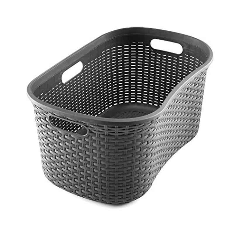Addis 40L Plastic Charcoal Bohemian Laundry Clothes Basket, 517994