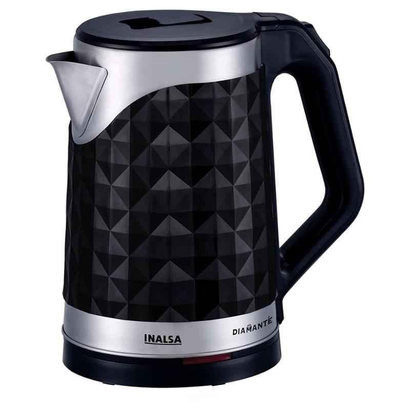Inalsa Diamante 1.8L 1300W Double Wall Electric Kettle with Boil Dry Protection & Auto-Shut Off