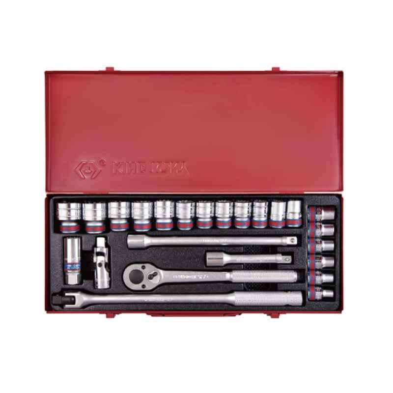 24PC.1/2"DR.SOCKET SET 12PT SAE CHROME, 4032SR