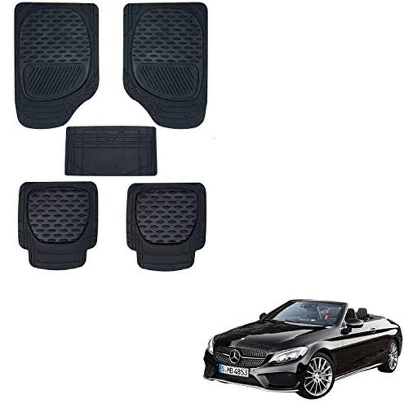 Kozdiko 6255 5 Pcs Rubber & PVC Black Heavy Car Foot Mat Set for Mercedes Benz E-Class