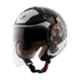 Axor Striker Cyborg ABS Black & White Open Face Helmet, AHSCL, Size: L