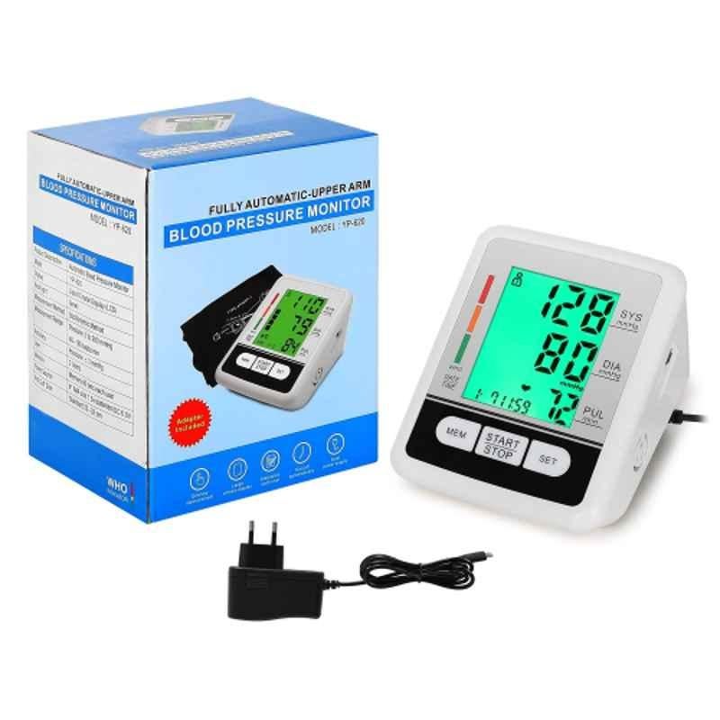 MCP Blood Pressure Monitor with Smart 3 Coloured Backlight Display, Adapter, Dual User & Voice Feature, YP-620