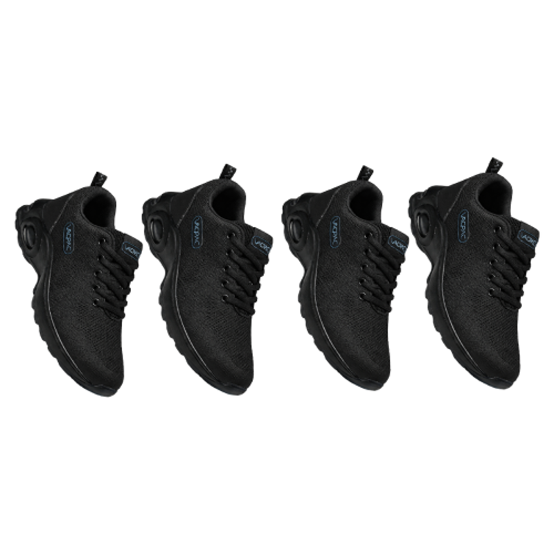 VACPAC Bold Mesh Steel Toe Black Sports Safety Shoes for Daily Use, Size: 10 (Pack of 4)