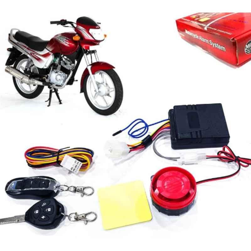 Auto Pearl 12V Black Two-Way Anti Theft Motorcycle Alarm Kit with 2 Pcs Remote for Victor GLX