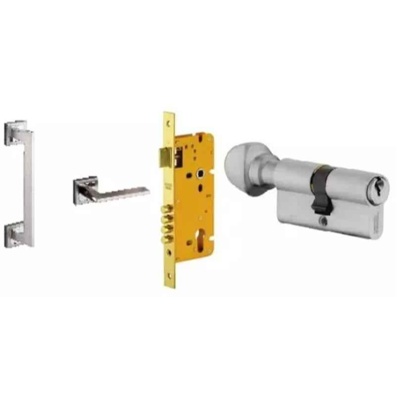 Dorset Alya Stainless Steel Door Handle Lock Set for Left Hand Side, MD ALY 07 SS (L) (Pack of 4)