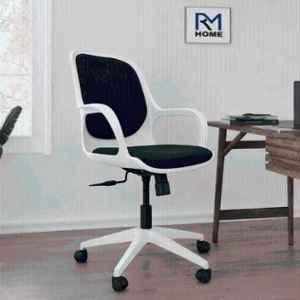 RM HOME Sharko Fabric Medium Back Black Ergonomic Chair