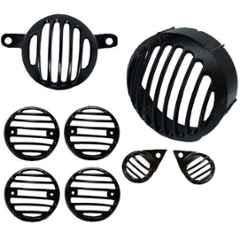 AllExtreme 8 Pcs Die Casted Heavy Weight Ultra Finishing Metal Headlight Grill Set