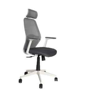 OOlive Glamour OC99 Breathable Mesh White & Grey High Back Ergonomic Chair, OCGLWHB099