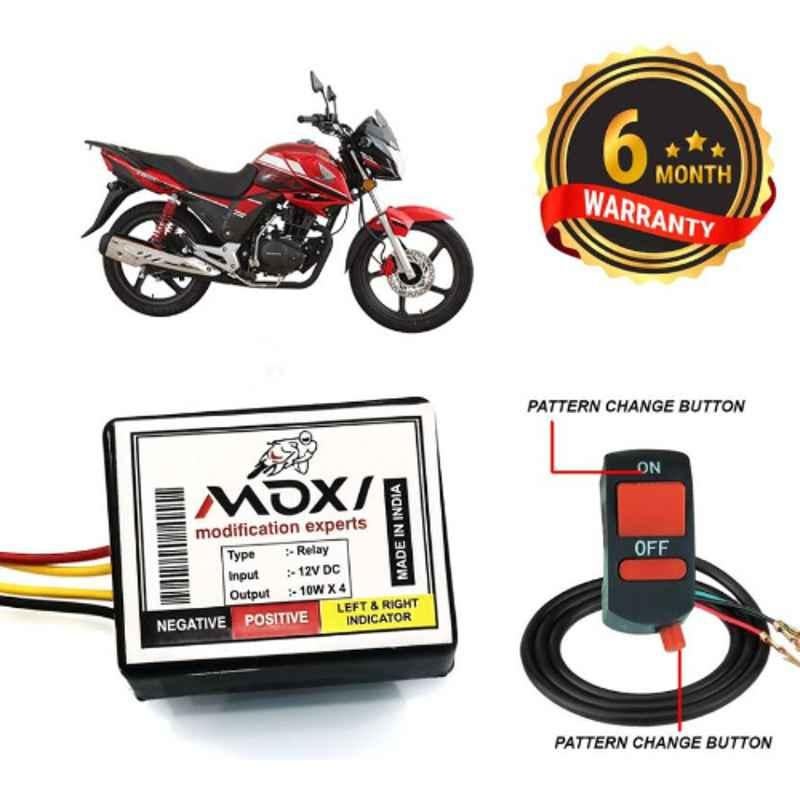 Auto Pearl 12V Black Front & Rear Flasher Indicator Light with Switch for Honda CBF150