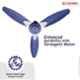 Candes Florence 400rpm Silver Blue Anti Dust Ceiling Fan, Sweep: 1200 mm