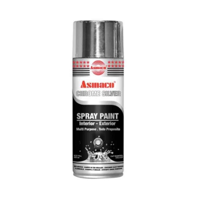 Asmaco 400ml Silver Smooth Finish High-Gloss Spray Paint, ASPCS