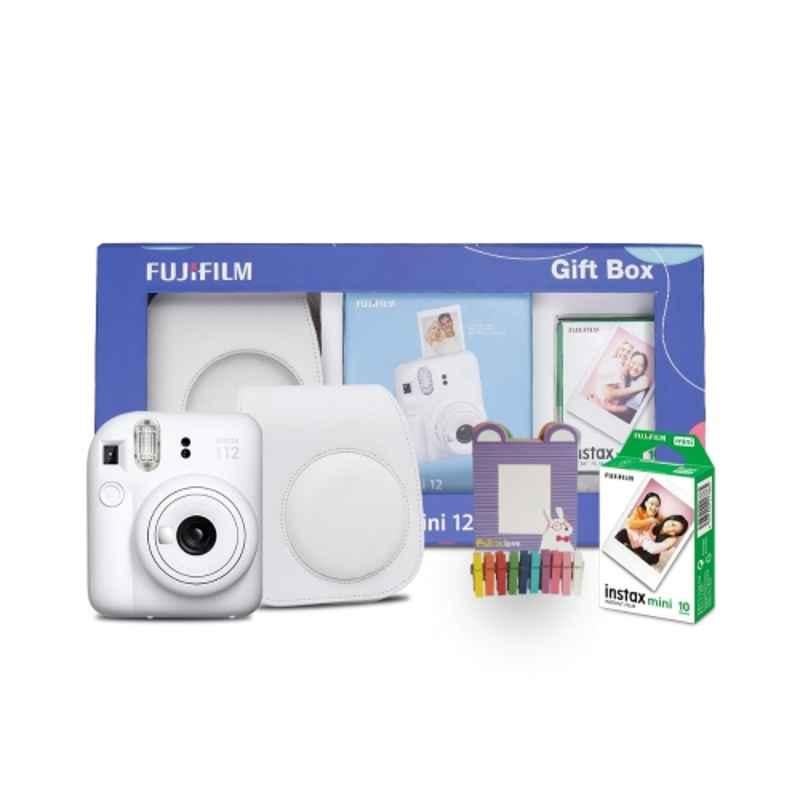 Fujifilm Instax Mini 12 60mm White Instant Colour Photo Camera Gift Box with 10 Pcs Sheets, EXD 16791376