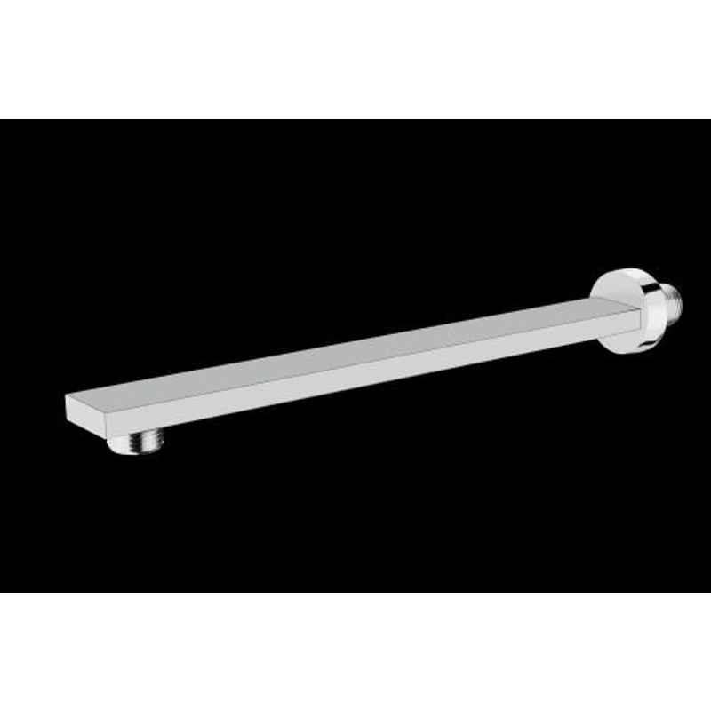 Aquieen 12 inch Stainless Steel Polished Rectangular Shower Arm with Wall Flange