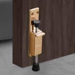Plantex Kickdown Door Stopper Spring Loaded Telescopic Step On/Off Door Stopper Rubber, Adjustable Heavy Duty Door Locks Holder Stops/Release by Foot/Door Stops Rose Gold