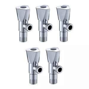 Fastgear Triangle Brass Silver Chrome Finish Angle Valve, FG1469 (Pack of 5)