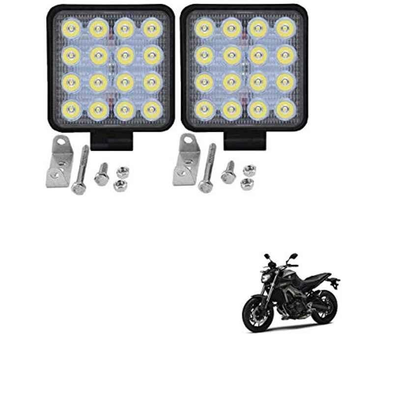 Kozdiko 2 Pcs 48W 16 LED Square Bright Beam White Fog Light Set for Yamaha MT 09, koz_92872