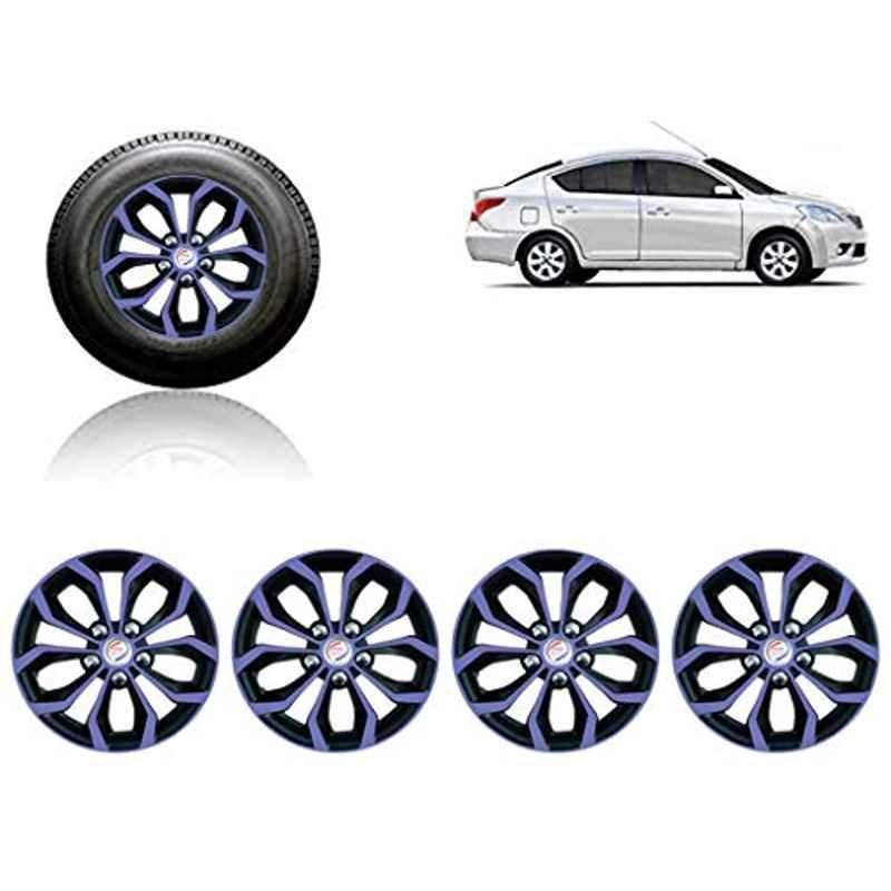 Auto Pearl 4 Pcs 15 inch ABS Violet & Black Car Wheel Cover Set for Nissan Sunny