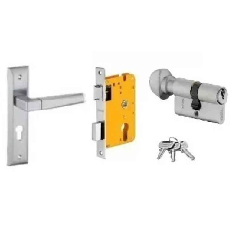 Dorset HL Series Cosmo 60mm Stainless Steel Patina Finish Door Handle Lock Set with Knob & Key (Pack of 4)