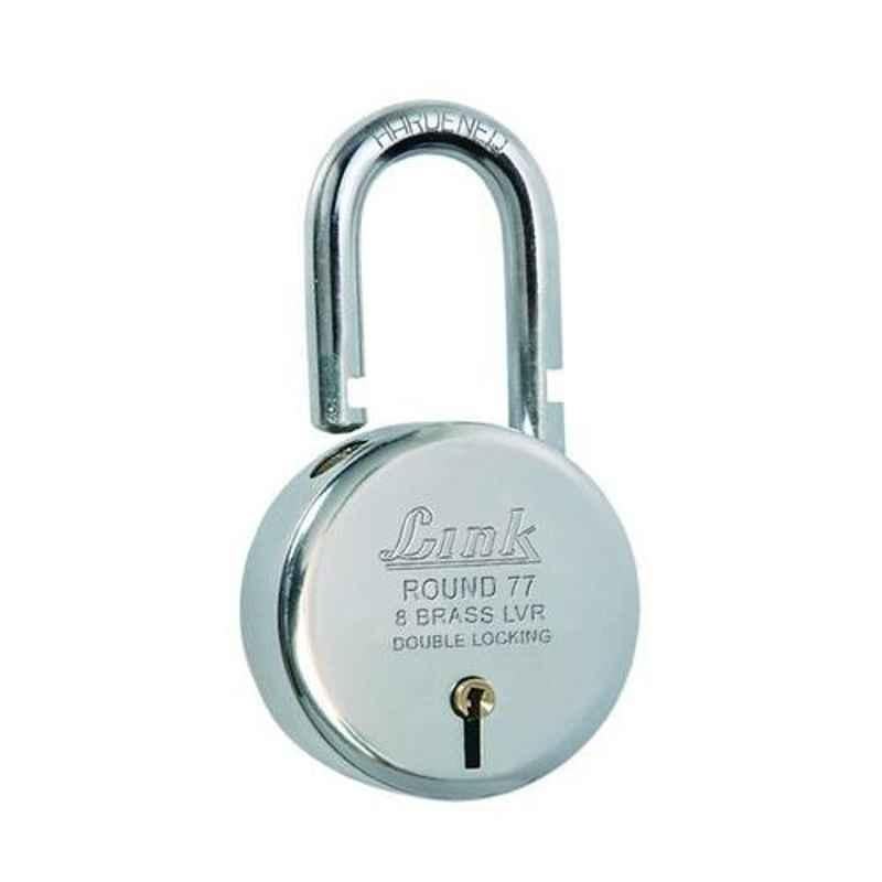 Link 77mm Brass Levers Steel Round Padlock with 3 Keys, L77-LRPL-77