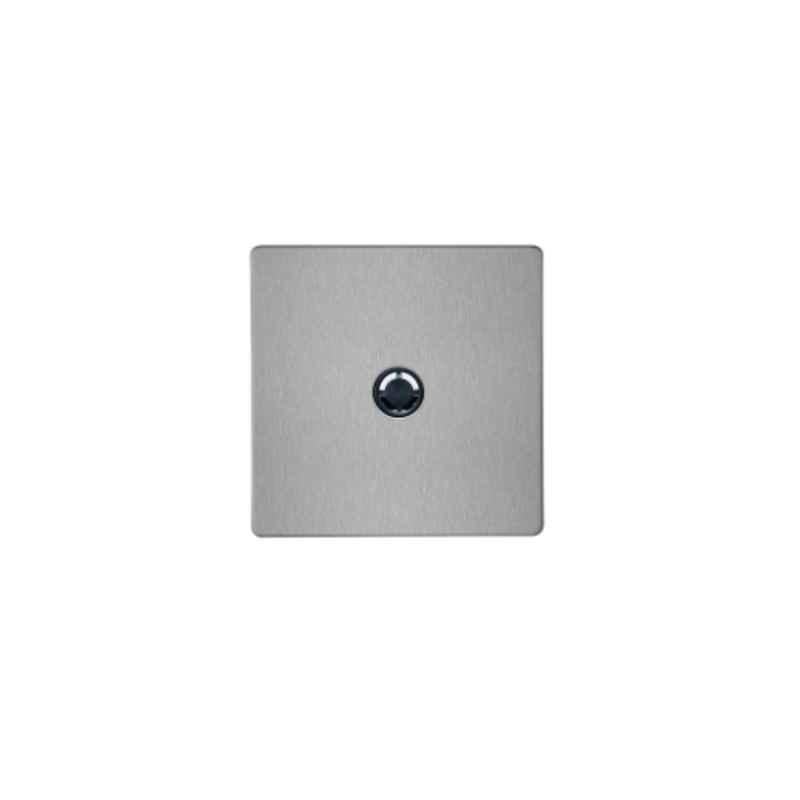 RR Vivan Metallic 20A Brushed Stainless Steel Outlet Front Flex Connection with Black Insert, VN6651M-B-BSS