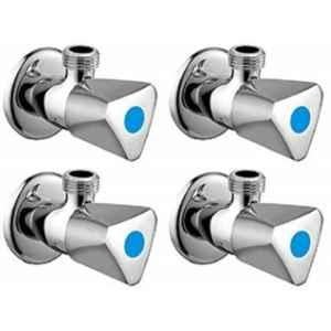Gold Bell Triangle Stainless Steel Silver Wall Mounted Chrome Finish Angle Cock (Pack of 4)