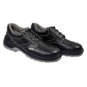 Reflogs Ri-103 Leather Steel Toe Black Work Safety Shoes, Size: 5