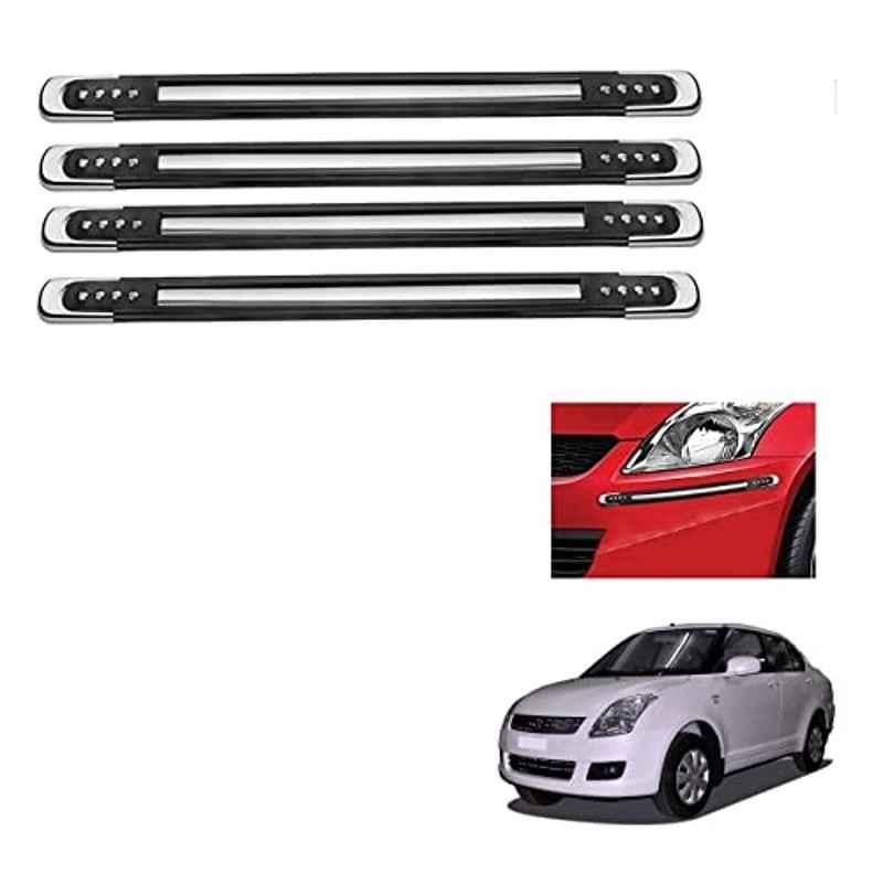Kozdiko 4 Pcs Black Designer Car Bumper Protector Guard Set for Maruti Suzuki Old Dzire