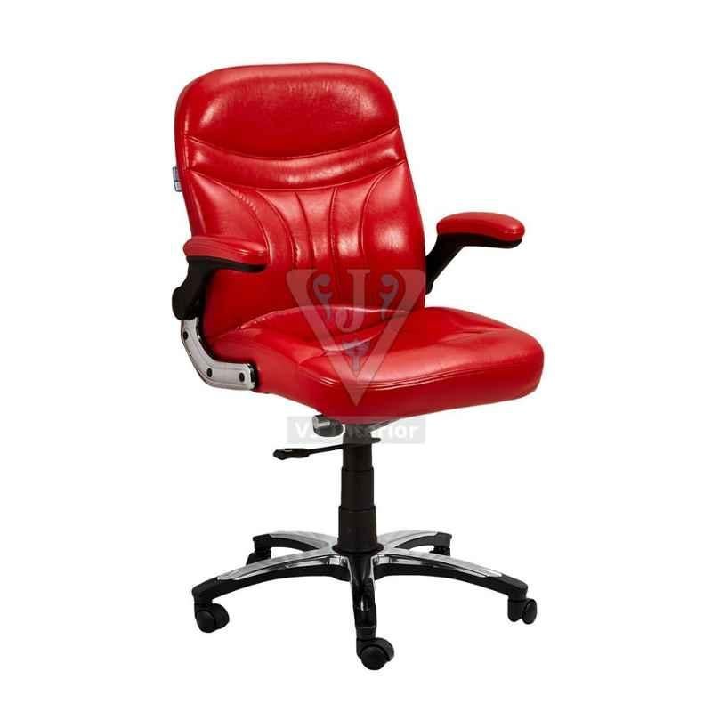 VJ Interior 19x20 inch Cherry Low Back Executive Leather Chair, VJ-1436