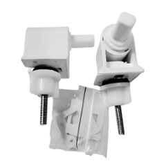 Elegant Casa 33x40mm Plastic White Toilet Seat Cover Hinge & Bolt Set