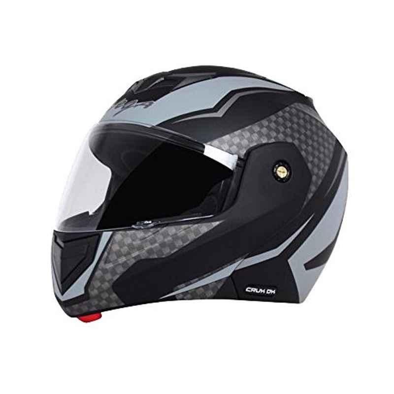 Vega Crux Black & Grey Flip Up Clear Vision Helmet