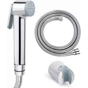 Fastgear ABS Plastic & Steel Silver Chrome Finish Wall Mount Health Faucet with SS Pipe & Hook
