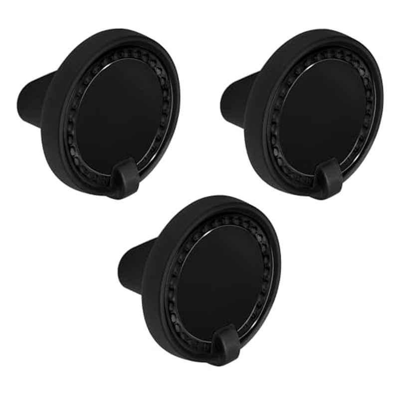 Plantex Knobs for Drawers/Drawer Knobs/Round Knob for Cabinets/Pull-Push Knob for Kitchen/Bedroom/Drawer (Pack of 3) DC-Black & Z-Black