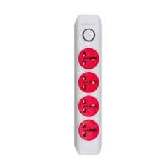 Gold Coast Electra 4m 4 Socket & 1 Switch Power Extension Board, 2189-WH