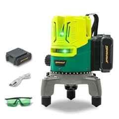 Tomahawk 20m 2 Lines Green Horizontal & Vertical Cross Self Levelling Line Laser Machine for Construction, Tiling & Home Renovation, SPB-6682