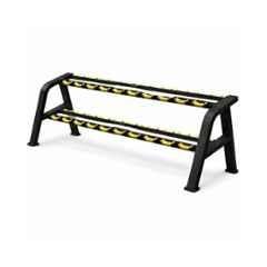 GYM24 Equipment Alloy Steel & Plastic Black & Yellow 10 Pair Dumbbell Storage Rack, Dbr-2t