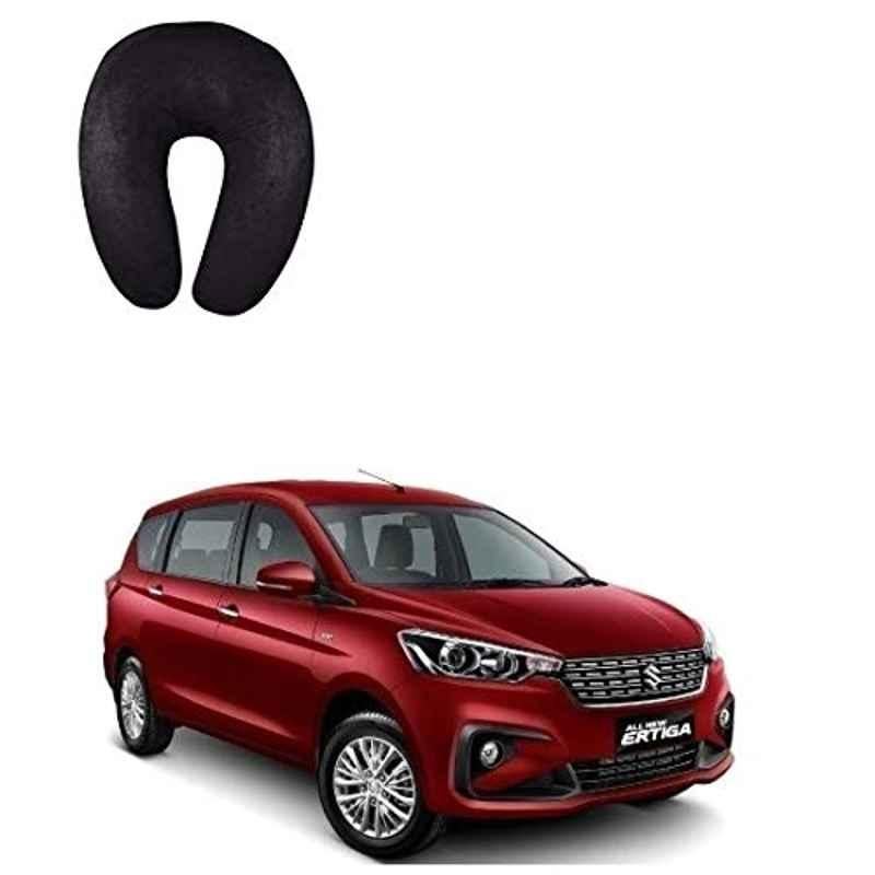 Kozdiko Velvet Black U-Shape Travel Neck Rest Cushion Pillow for Maruti Suzuki Ertiga (Nov 2018-Present)